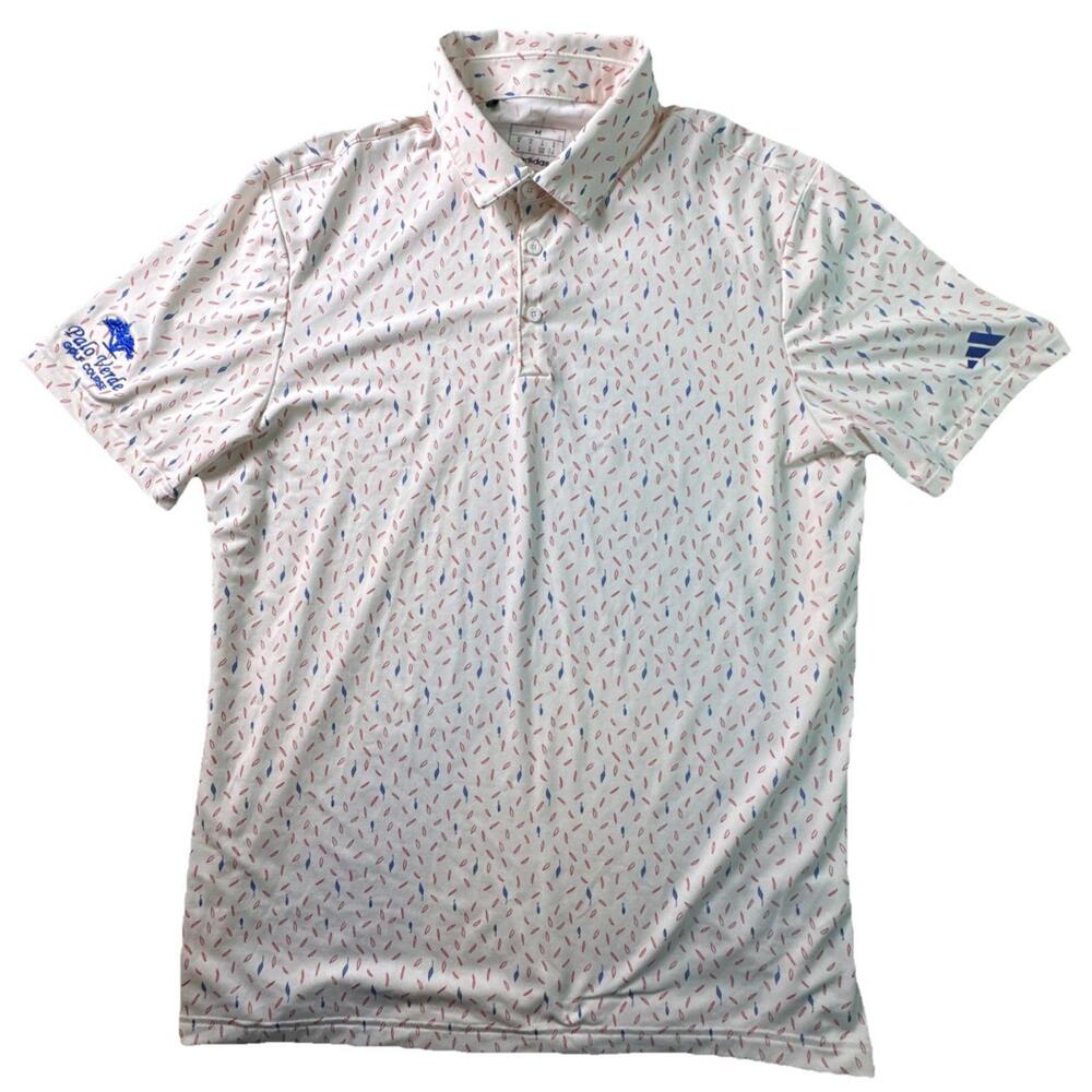 Adidas Men’s Golf Shirt Size Polo White Medium Pablo Verde Golf Course